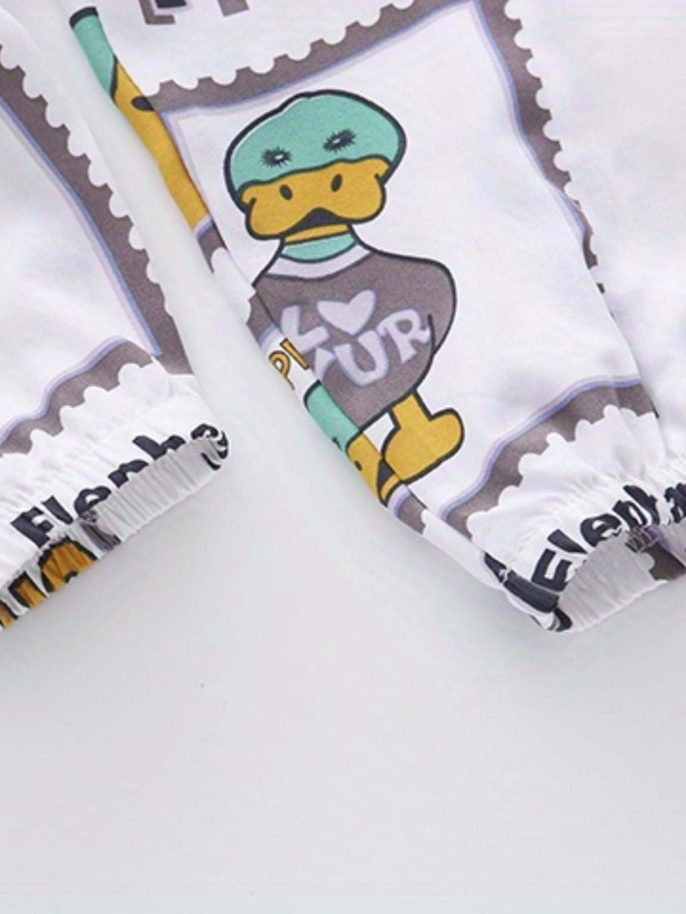 Boys Duck Graphic Print Pants for Spring Summer
