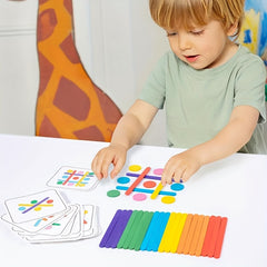 Kids Rainbow Stick Puzzle Montessori Toys Educational Wooden Toy