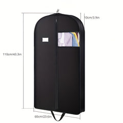Minimalist Clothes Storage Hanging Bag Solid Zipper Organizer Dustproof Bag