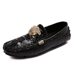 Women's Metal Decor Flat Loafers PU Leather Moccasin Shoes