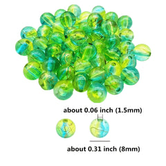 50pcs 8mm Golden Brushed Pattern Round Beads Jewelry Making DIY