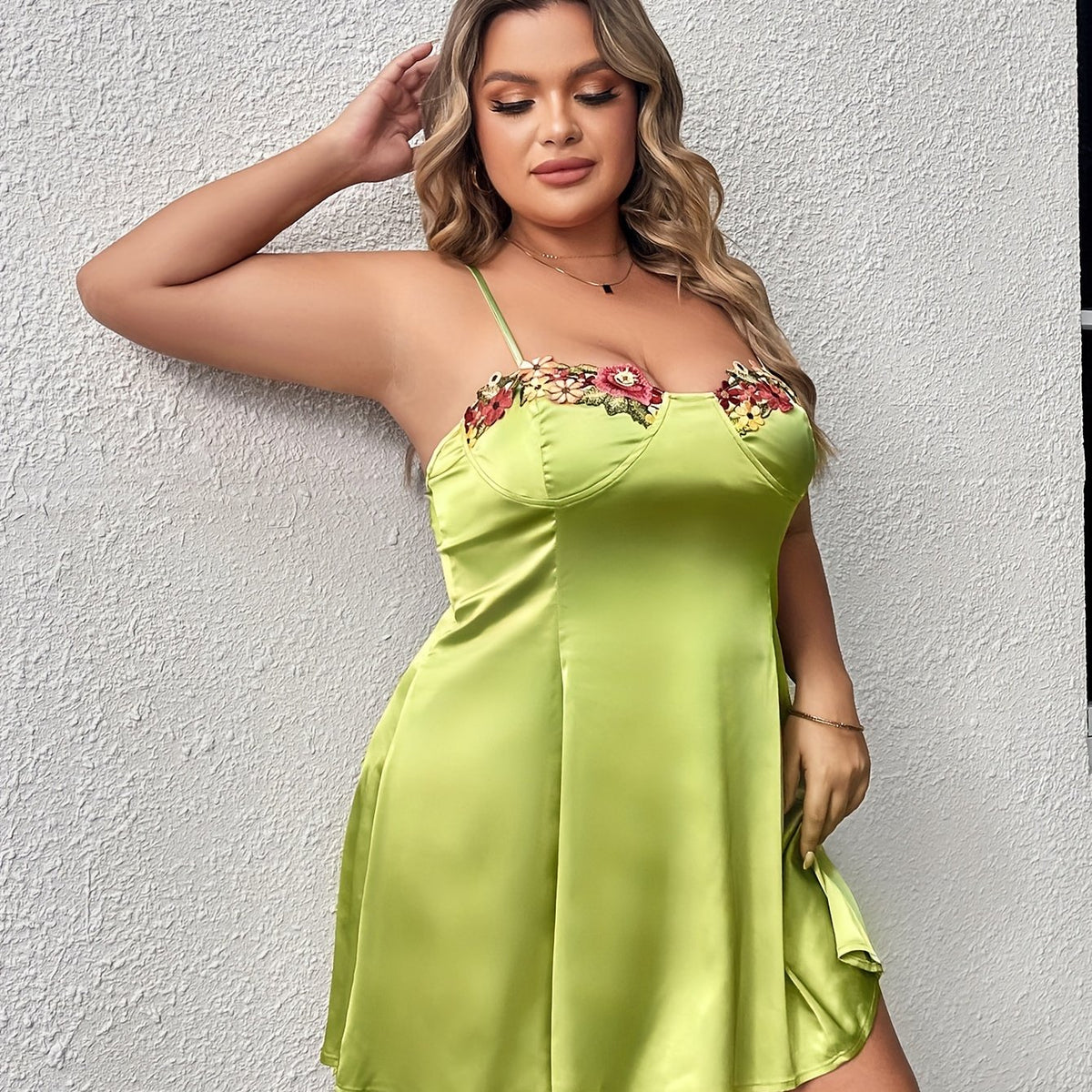  Embroidered Backless Cami Dress