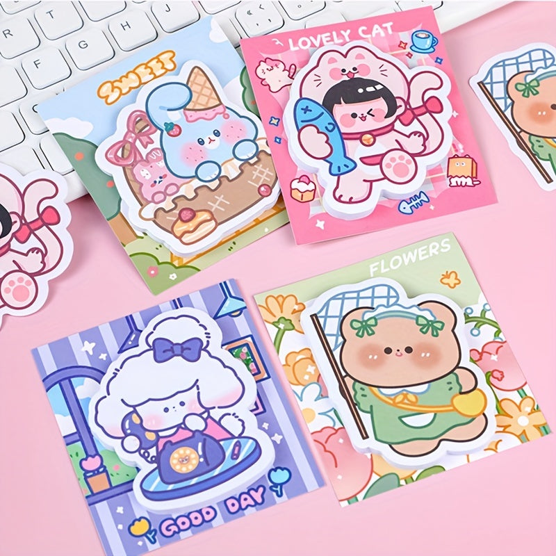 4pcs 120sheets Cartoon Sticky Notes Office Decoration DIY Memo Paper