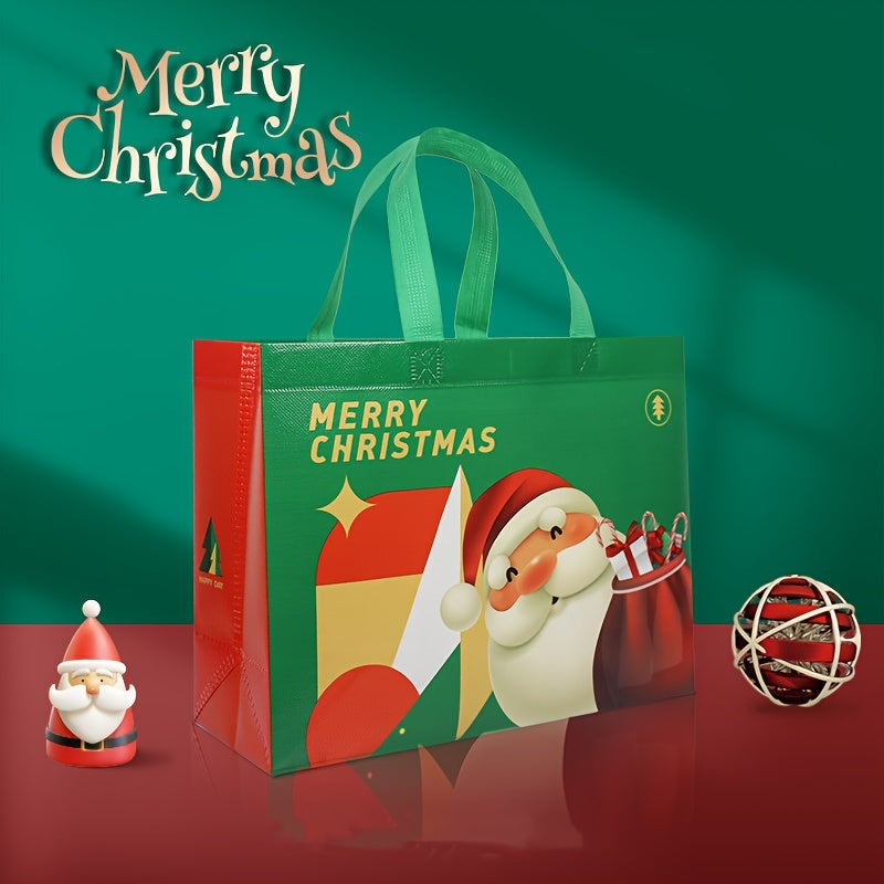 3pcs Christmas Non-woven Handbags Gift Bags Santa Claus Snowman