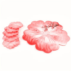 Flower Shape Tea Tray Coaster Mold Set DIY Hand Crystal Drop Glue Flower Mold