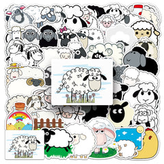 50pcs Cartoon Sheep Stickers PVC Decals for Laptops Skateboards