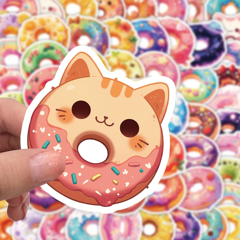 80 Cartoon Donut Stickers Playful Designs for Bottles Laptops Guitars Bikes