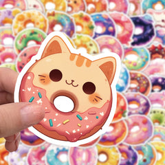 80 Cartoon Donut Stickers Playful Designs for Bottles Laptops Guitars Bikes