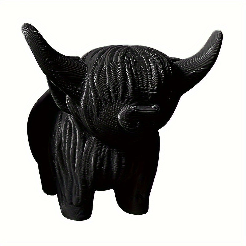 Highland Cattle Statue Decoration for Desktop, Room, Bedroom, Office