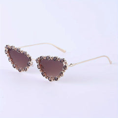 Rhinestone Stubbed Sunglasses for Sun Protection