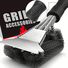Grill Brush & Scraper 45 Barbecue Triple S BBQ Cleaner Safe Wire Bristles