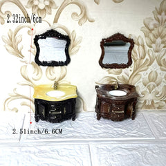 Vintage Bathroom Vanity Set with Drawers and Mirror Film Protector