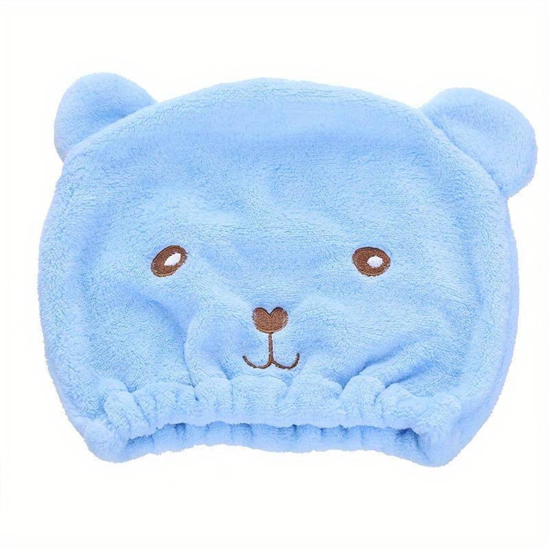 Bear Hair Drying Cap Cute Animal Hair Towel Quick-drying Shower Cap for Women