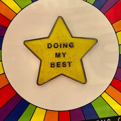 Glittery Golden Star Pin Encouraging Gift