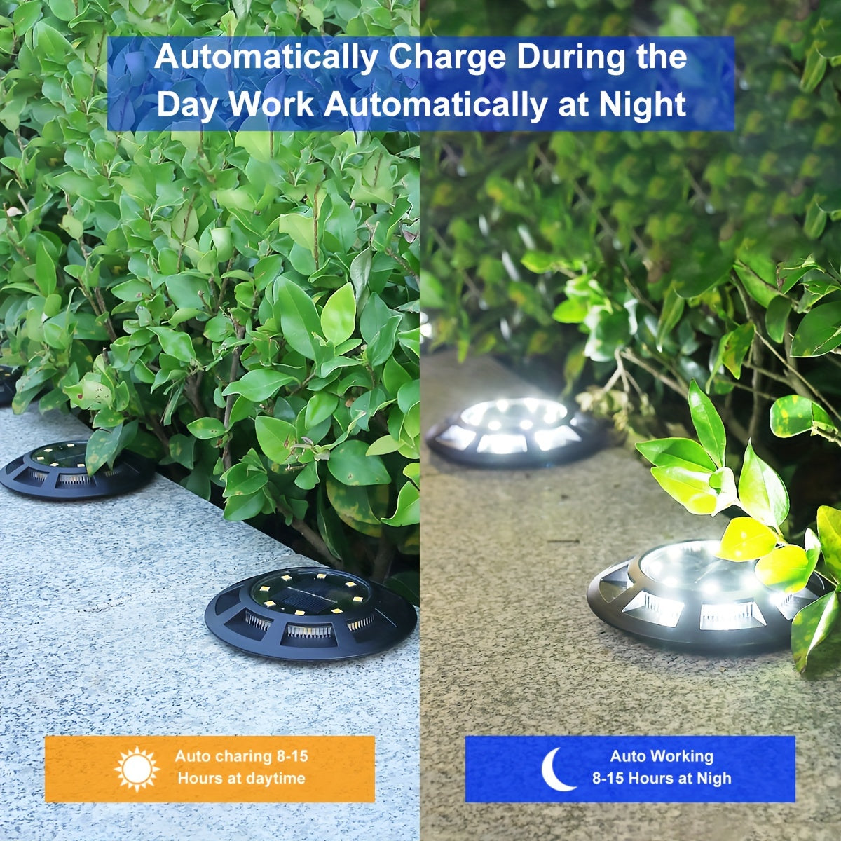 4pcs Solar Buried Lamp Outdoor Waterproof Lawn Decoration Night Light