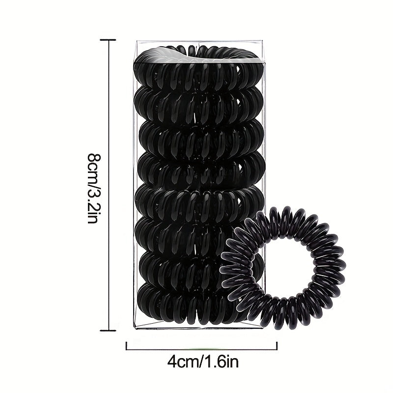 Spiral Hair Ties Waterproof Ponytail Holder Solid Hair Accessories