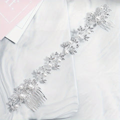 Butterfly & Pearl Hair Comb Bridal Wedding Headwear