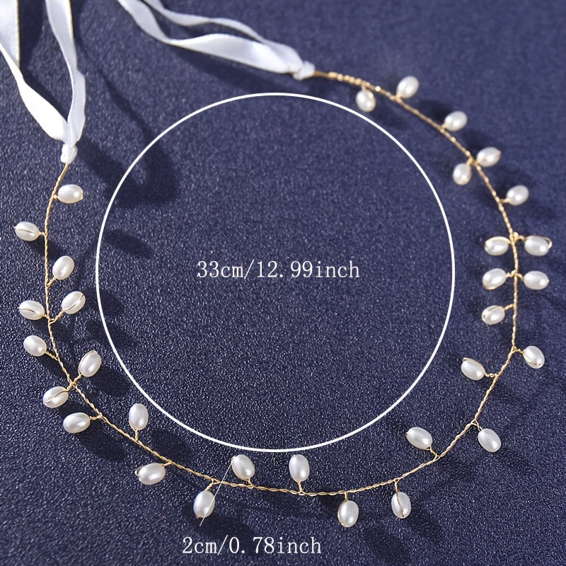 Boho Pearl Hair Vine Headpiece for Brides