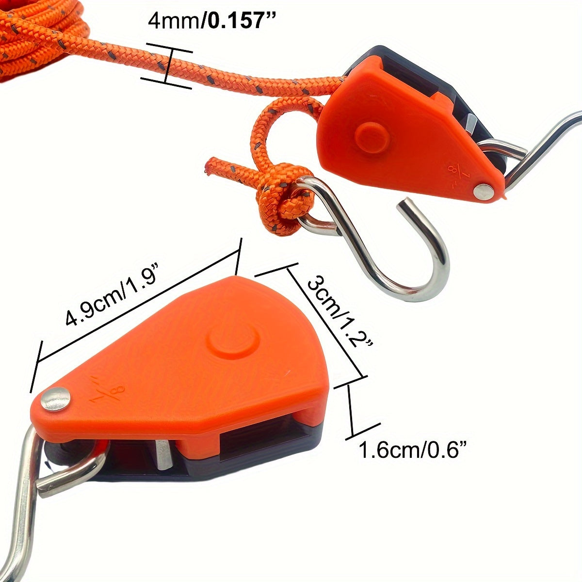 Camping Tent Tie Down Rope Tightener Fastening Pulley Ratchet