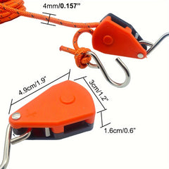 Camping Tent Tie Down Rope Tightener Fastening Pulley Ratchet