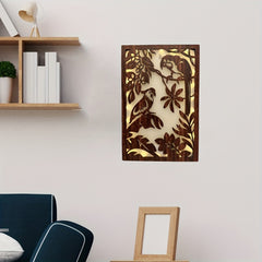LED Lights Wooden Wall Hanging Flower And Bird Series Decor