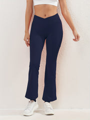 Sports Yoga Flare Leg Pants Solid High Stretch Leggings