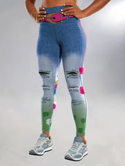  Denim & Clover Print High Rise Leggings