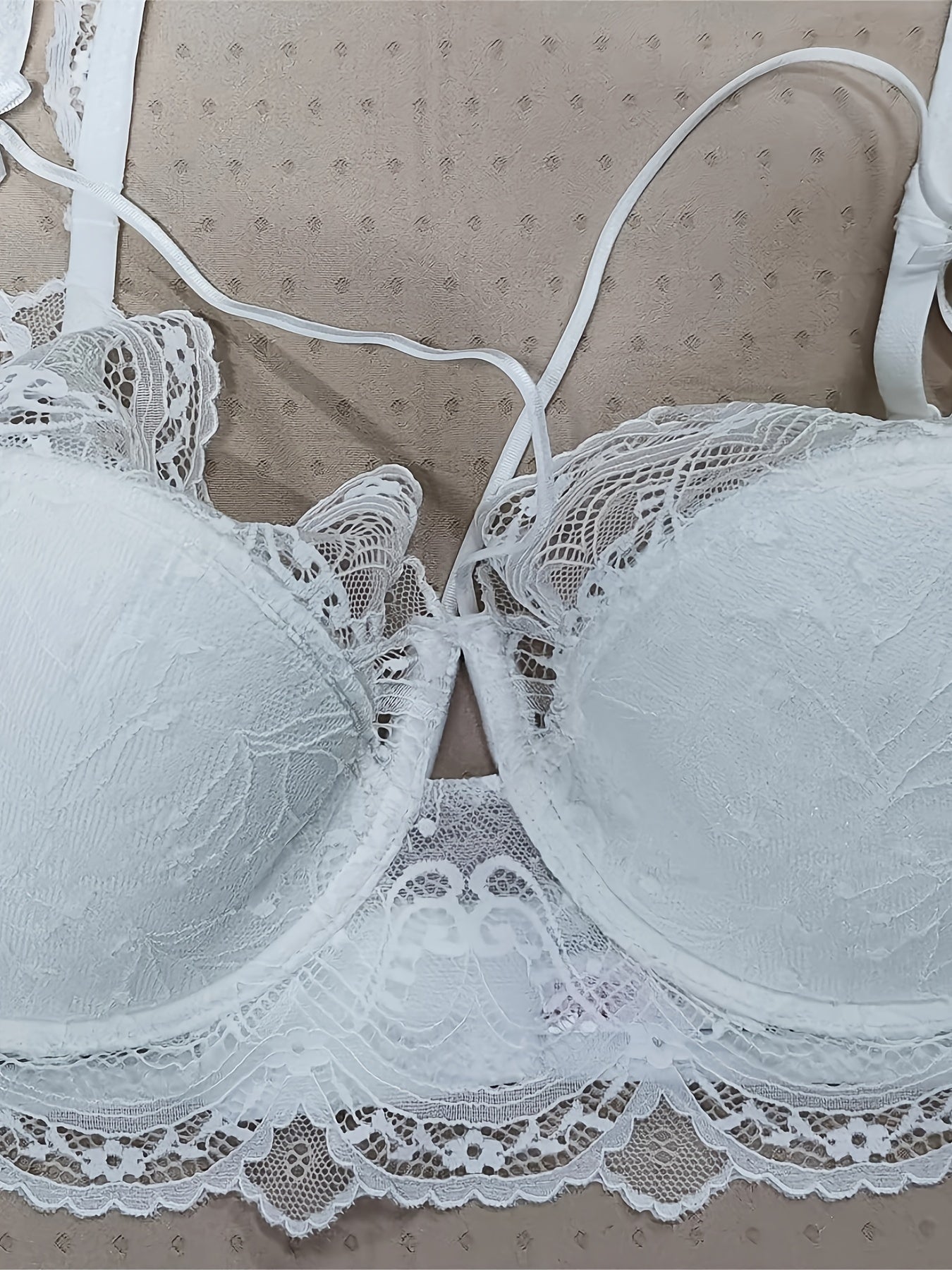  Sexy Bra Women's Plus Contrast Lace Full Coverage Underwire Bra