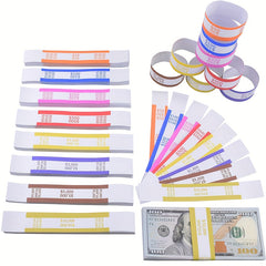 Self Adhesive Currency Tape Binding Paper Tape - 10 Colors