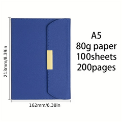 Soft Leather A5 Minimalist Notebook, Magnetic Buckle, Various Colors