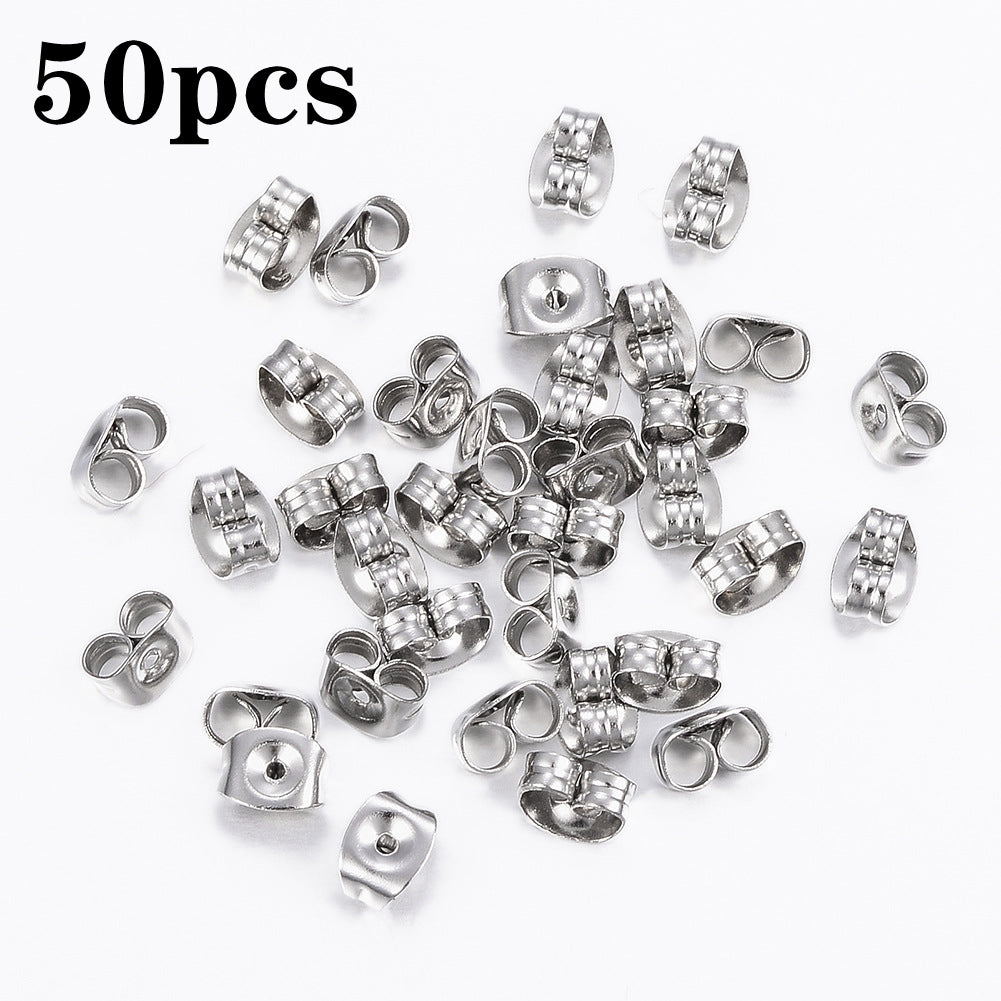 50pcs Casual Earring Back Plugs Round Ear Studs Jewelry Accessories DIY