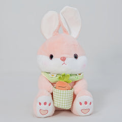 Fluffy Bunny Plush Toy Soft Rabbit Stuffed Animal Carrot Eyes