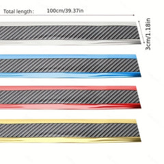 Car Door Sill Protector Rubber Strip Carbon Fiber Bumper Film Sticker