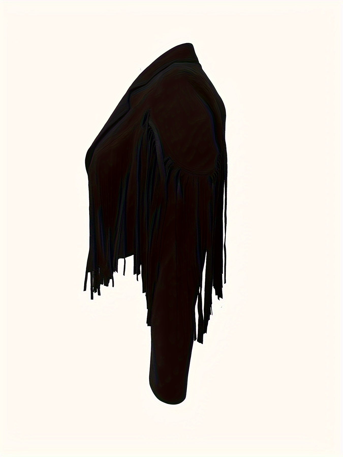  Solid Fringe Trim Crop Blazer