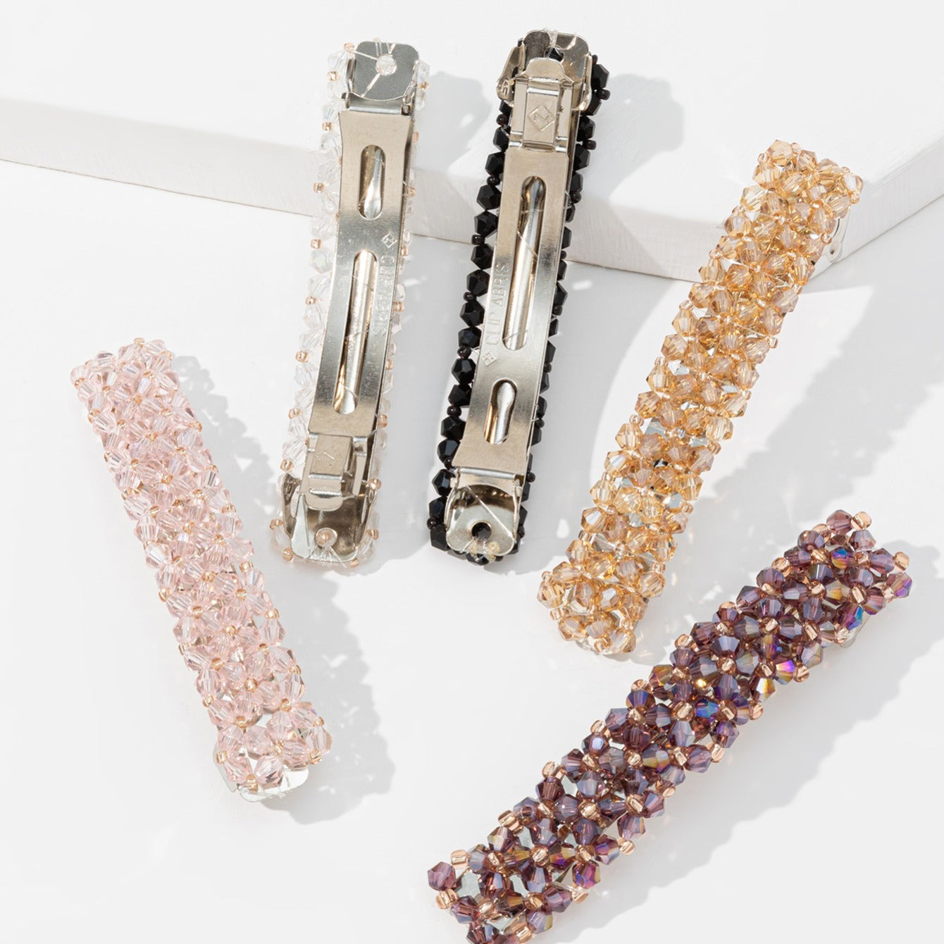 5PCS Glitter Rhinestone Hair Barrettes Fancy Crystal Bling Clips for Women