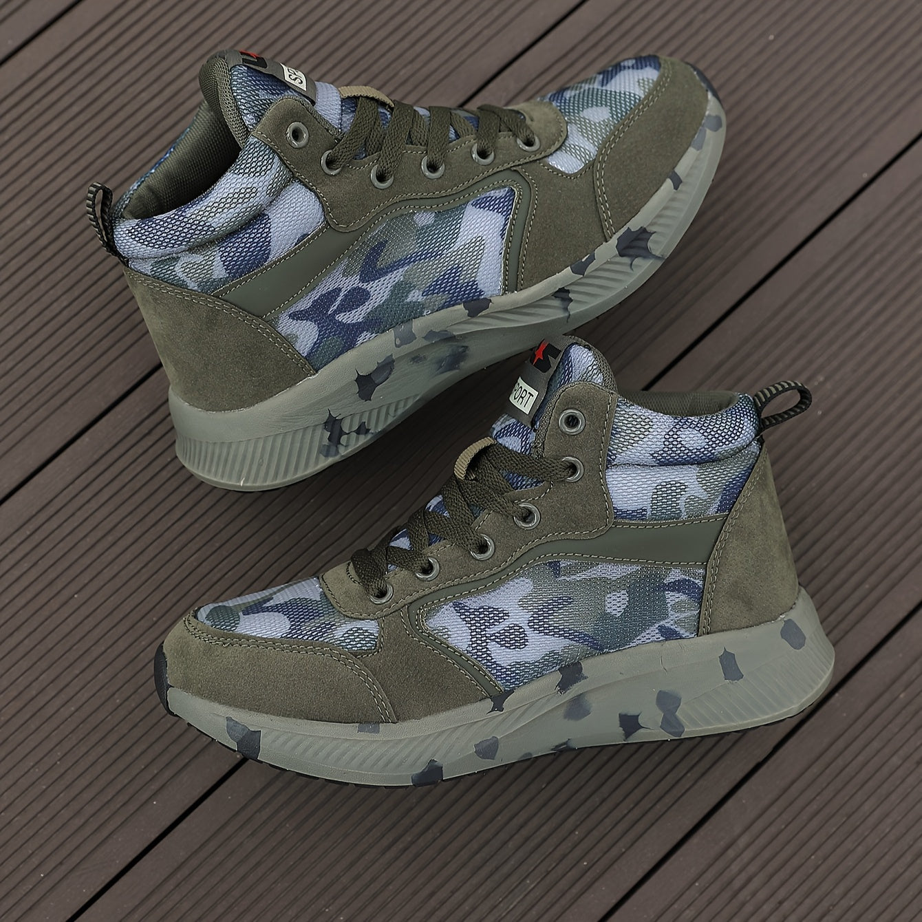 Women's Camo Print Lace Up High Top Sneakers