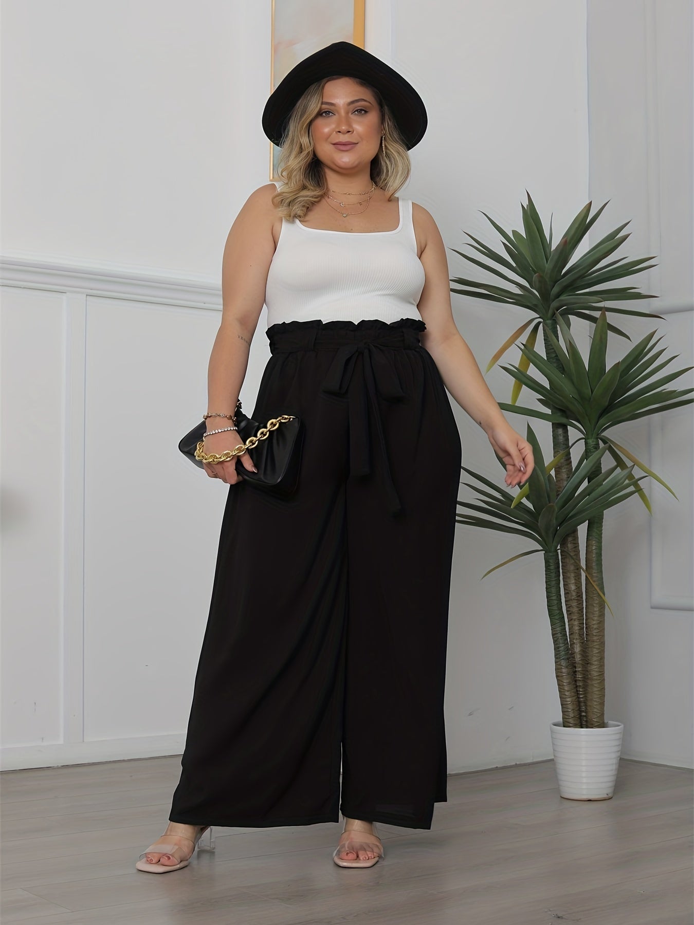  Wide Leg Pants With Belt