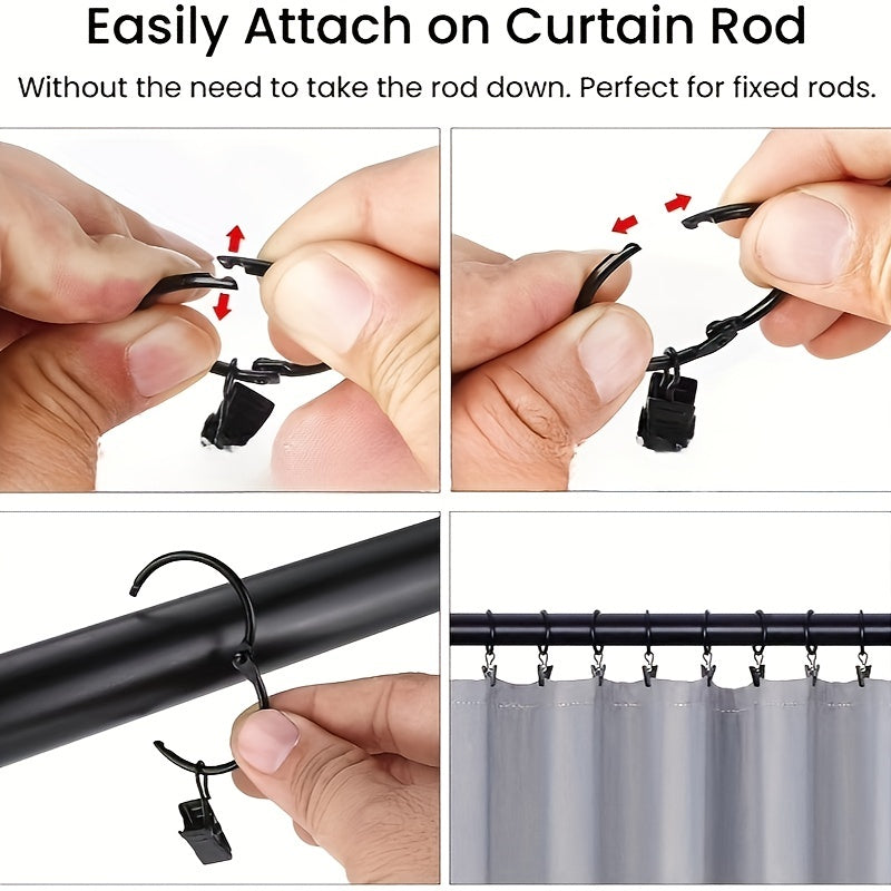 10pcs Metal Snap Ring Clips for Hanging Curtain Shower Curtain Hook Clips