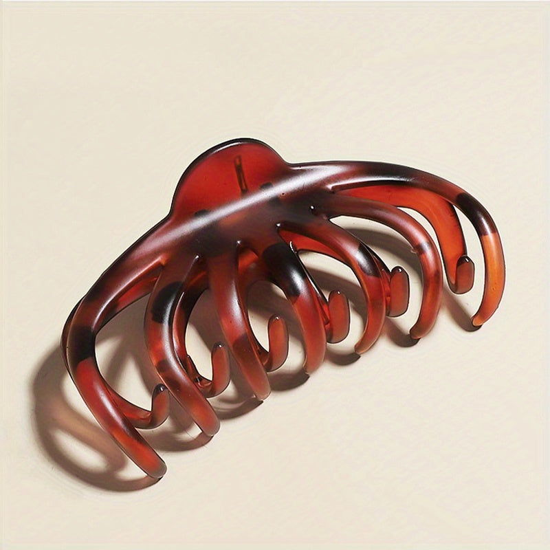 Vintage Leopard Octopus Hair Claw Nonslip Ponytail Holder