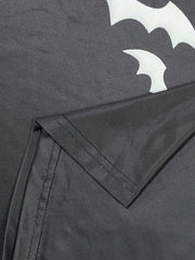  Goth Dress Women's Plus Bat Print Short Sleeve Round Neck Dress