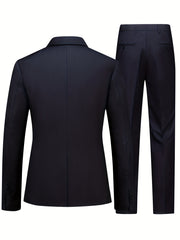 Men's 2 Piece Business Suit & Dress Pants Set for Wedding