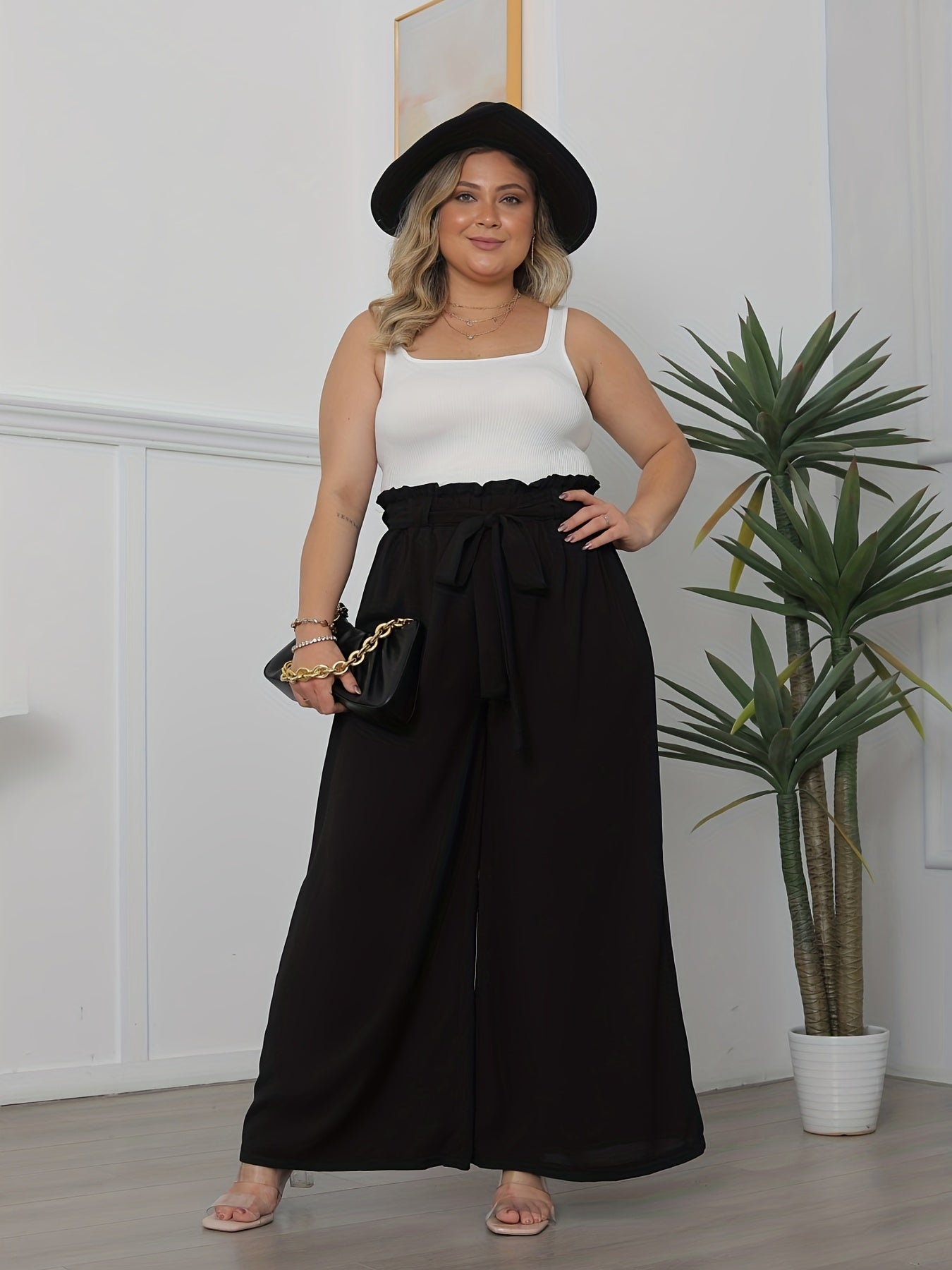  Wide Leg Pants With Belt