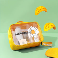 Daisy Printed Waterproof Cosmetic Bag for Outdoor Travel