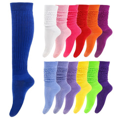 Thermal Knee High Socks Knit Style Solid Calf Socks Women's Stockings