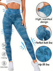 Camouflage Tummy Control Leggings High Waist Yoga Running Pants