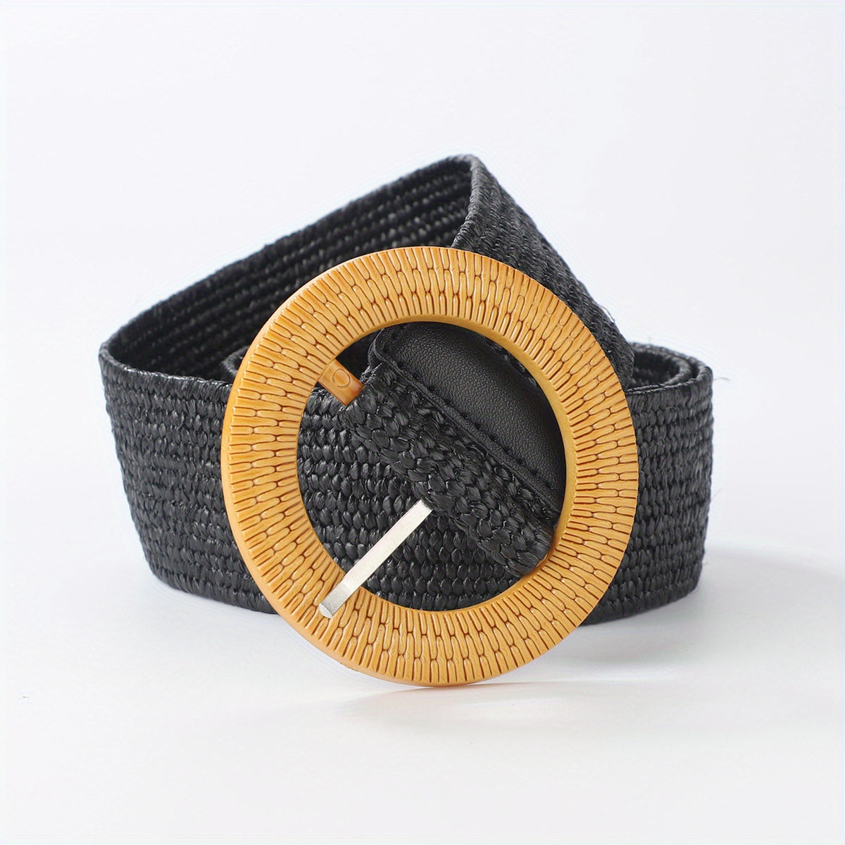 Wide Braided Belt Elastic Loose Leather Belt For Men