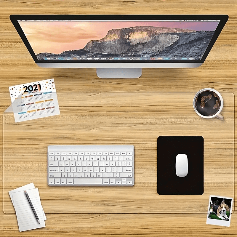 Transparent Desk Mat Heat Resistant PVC Round Edge Desk Protector Mat