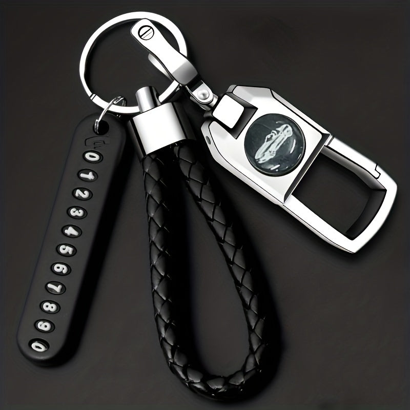 Alloy Metal Keyring Car Keychain Ant Lost Phone Number Plate Keychain