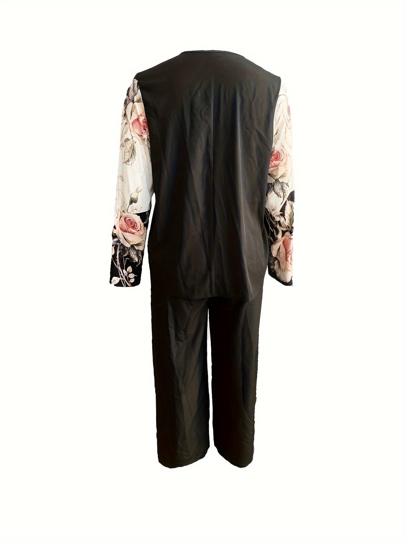 Women's Plus Floral Print Top & Pants Set