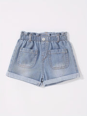 Baby Bunny Graphic Crop Top & Denim Shorts Set